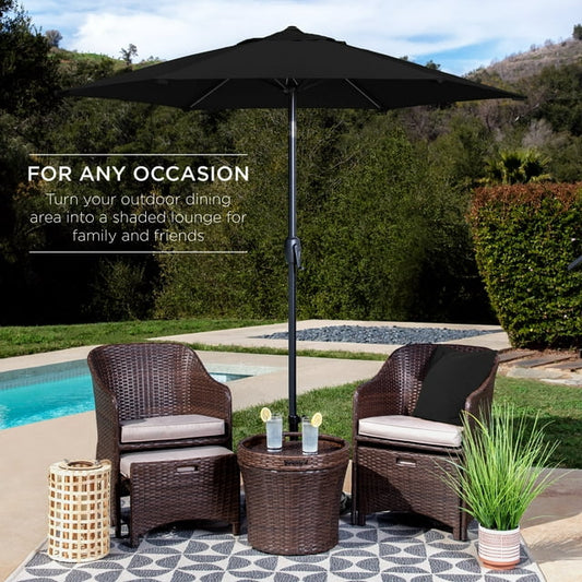 Heavy Duty Outdoor Market Patio Umbrella with Push Button Tilt & Easy Crank